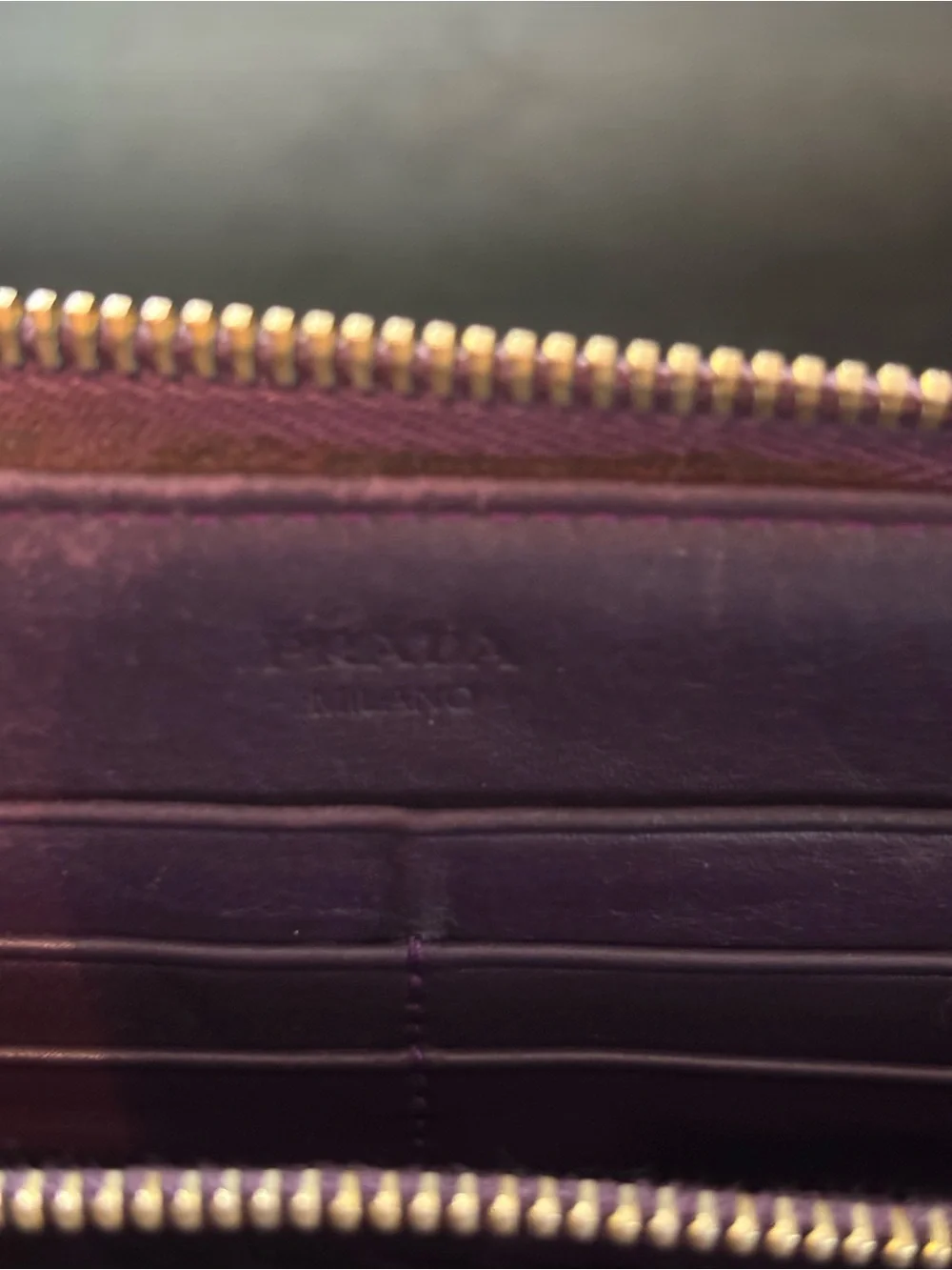 Authentic Prada Tessuto Nylon Zip-Around Long Wallet – Violet/Purple